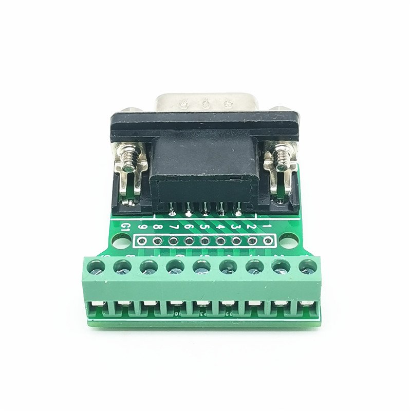 DB9-G1 D-Sub 9pin Solderless Connectors DB9 RS232 Serial to Terminal Male Adapter Connector Breakout Board Nut