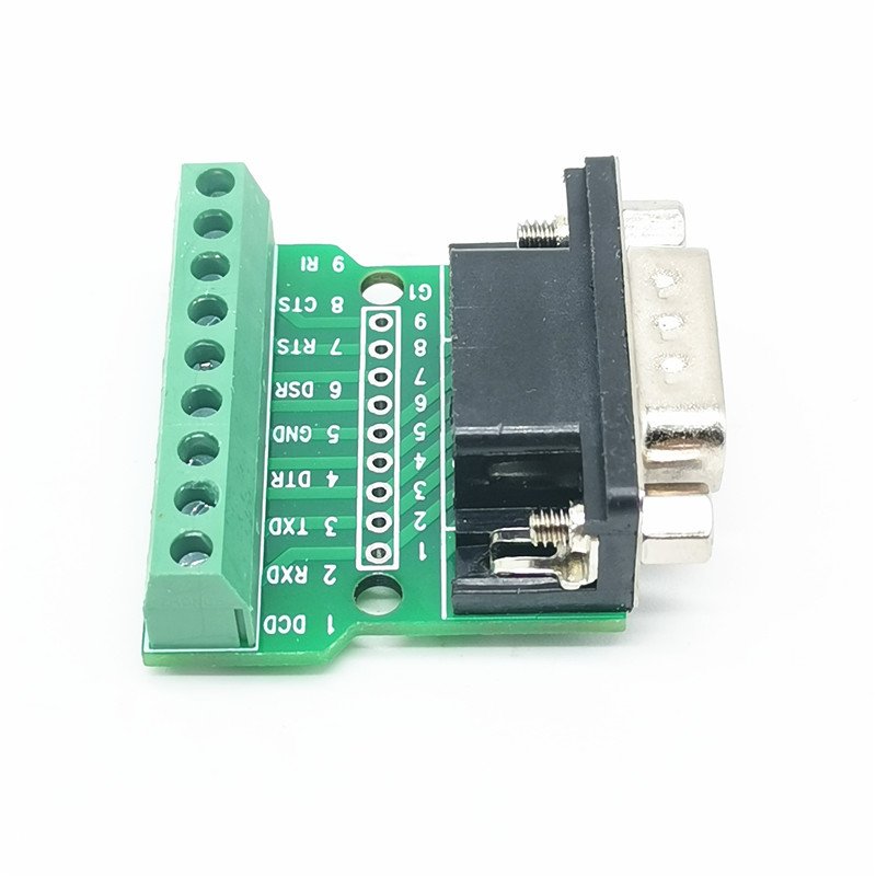 DB9-G1 D-Sub 9pin Solderless Connectors DB9 RS232 Serial to Terminal Male Adapter Connector Breakout Board Nut