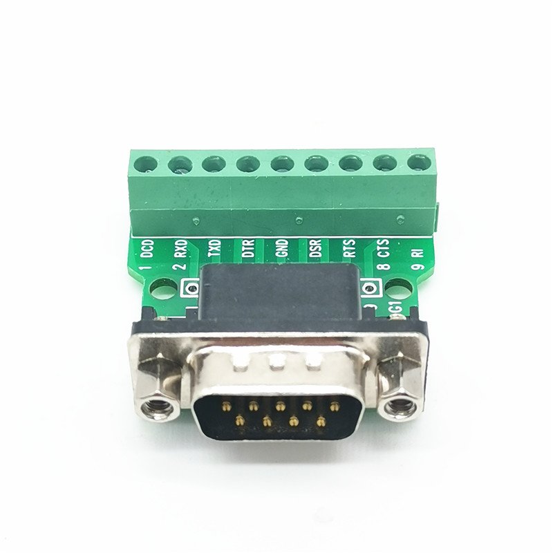 DB9-G1 D-Sub 9pin Solderless Connectors DB9 RS232 Serial to Terminal Male Adapter Connector Breakout Board Nut
