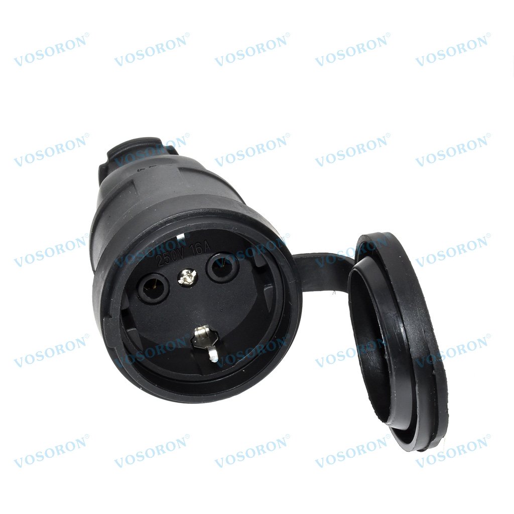 European Rubber Industrial Male & Female Plug Socket 16A 220V-250V 2P+E IP44 Waterproof Electric Power Connector