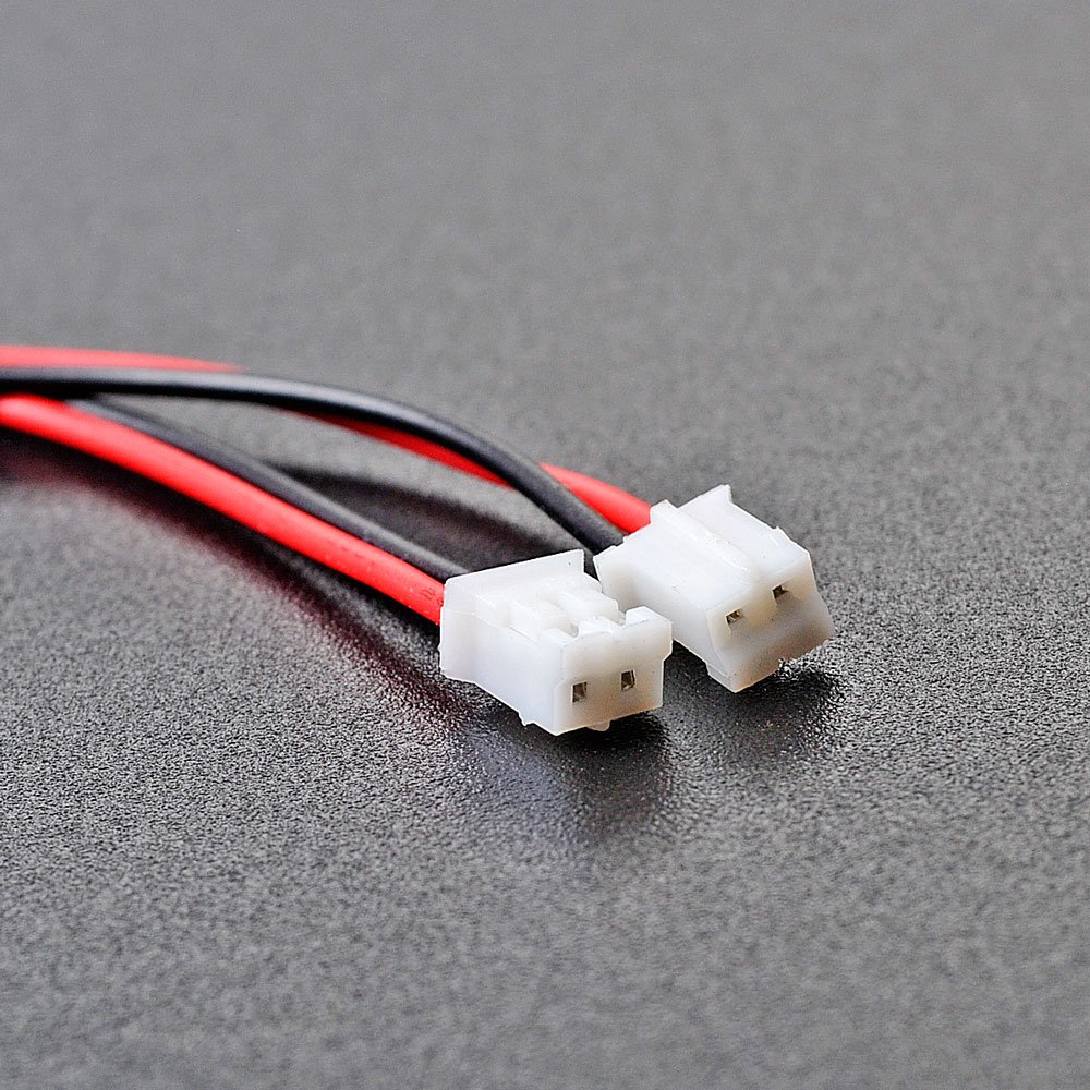 JST PH2.0-2P 2.0mm Pitch 2Pin Side Entry Connector With 10cm Wires Cables