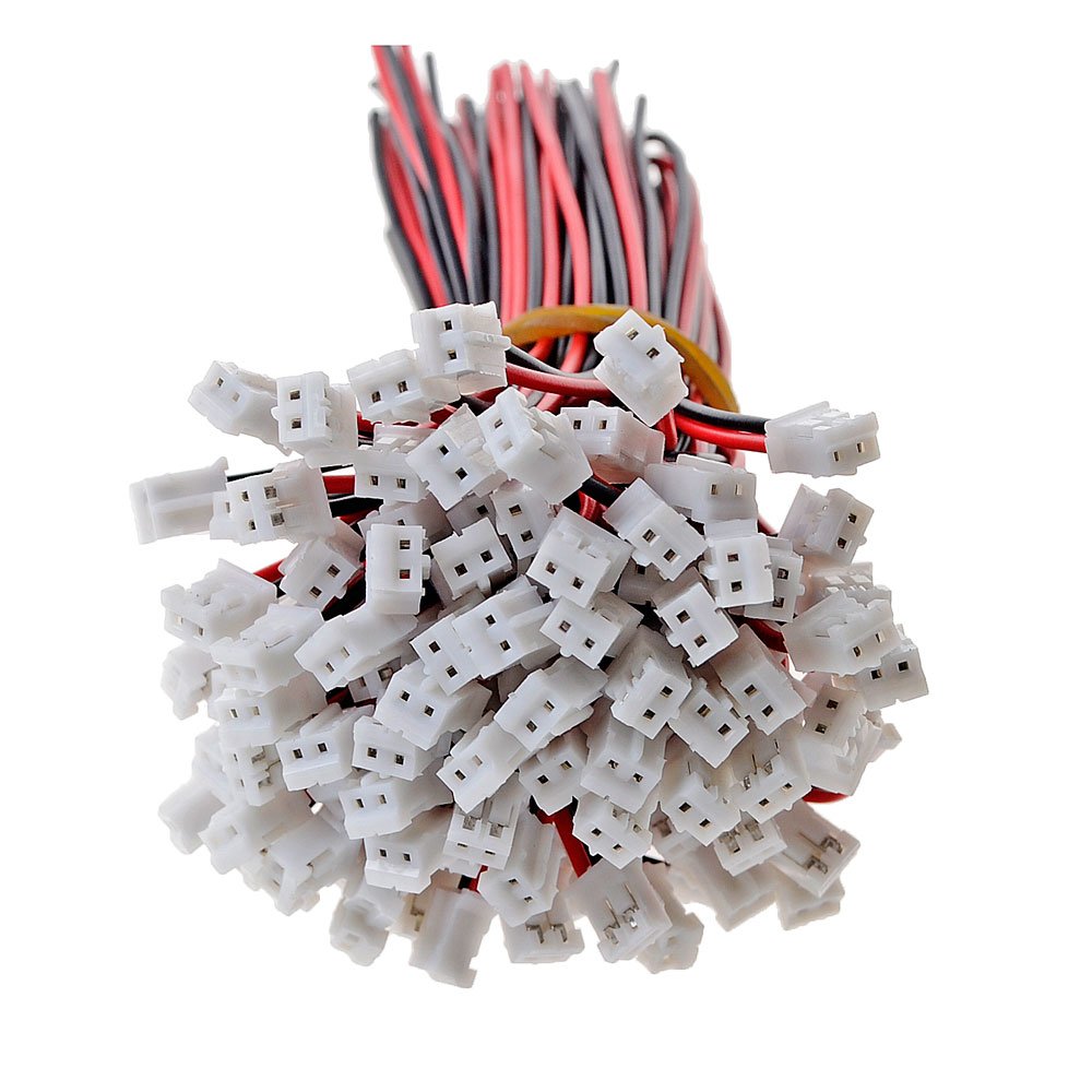 JST PH2.0-2P 2.0mm Pitch 2Pin Side Entry Connector With 10cm Wires Cables