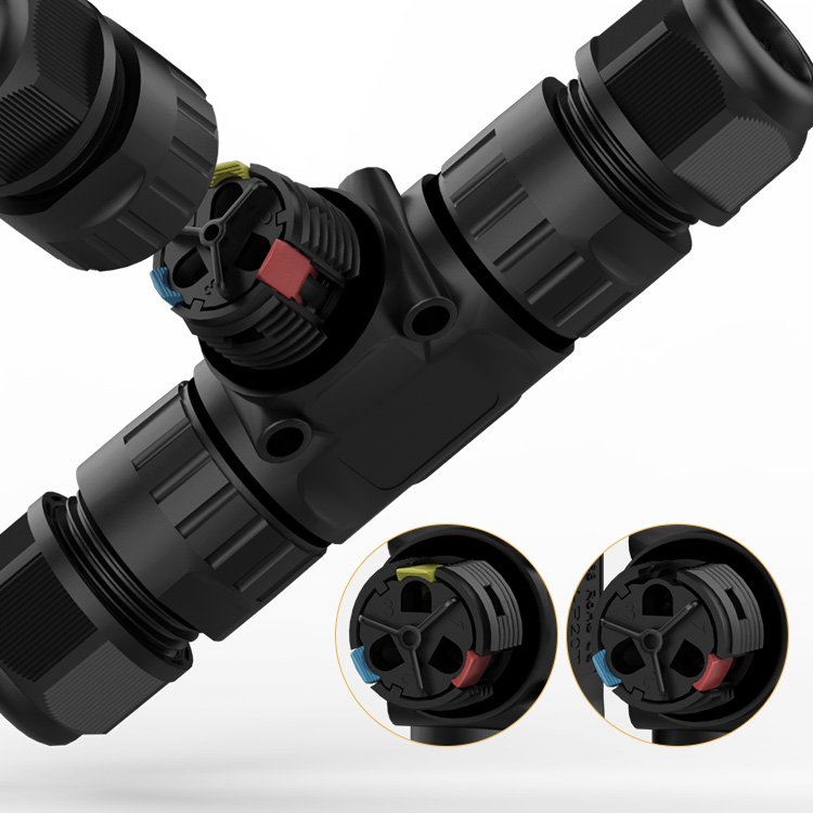 Quick Connect Electrical Cable Outdoor LED Lighting T Type Quick Waterproof Connector