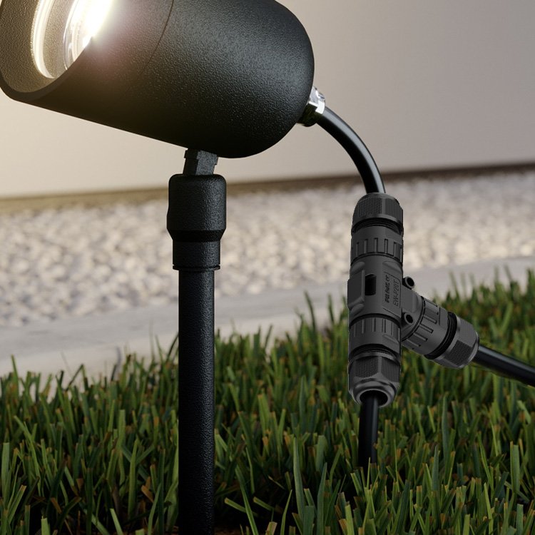 Quick Connect Electrical Cable Outdoor LED Lighting T Type Quick Waterproof Connector