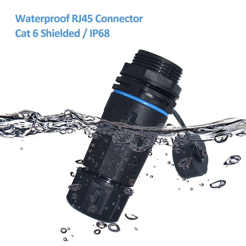 IP68 RJ45 Cat6 Waterproof Connector Outdoor RJ 45 Female Network Cable Adapter Panel Mount Ethernet Shielded