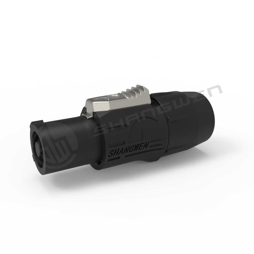 Shangwen Outdoor Use Powercon Ip65 Connectors Black Output 3 Pin Male Power Connector