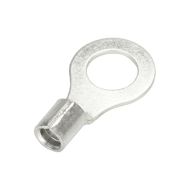 RNB Electrical O Type Circular Non-Insulated Wire Crimp Connectors Brass Copper Tinned Naked Battery Ring Spade Terminals