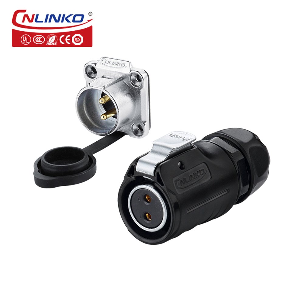 Cnlinko LP-20 2 Pin male female plug socket IP68 waterproof quick wire connector