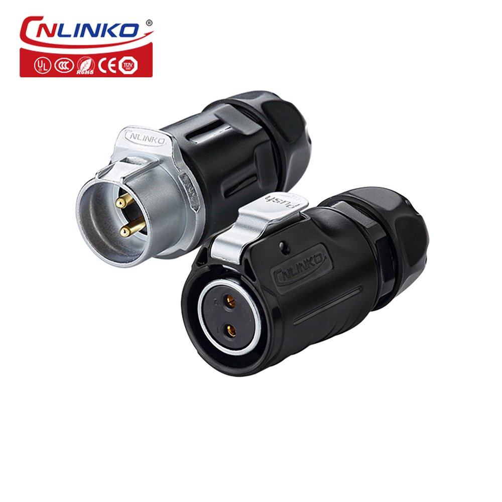 Cnlinko LP-20 2 Pin male female plug socket IP68 waterproof quick wire connector