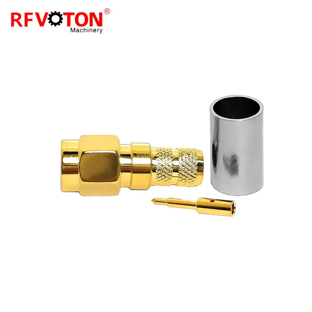 Factory supply sma male gold plated crimp rf coaxial connector lmr240 rf cable coax coaxial connector Converter