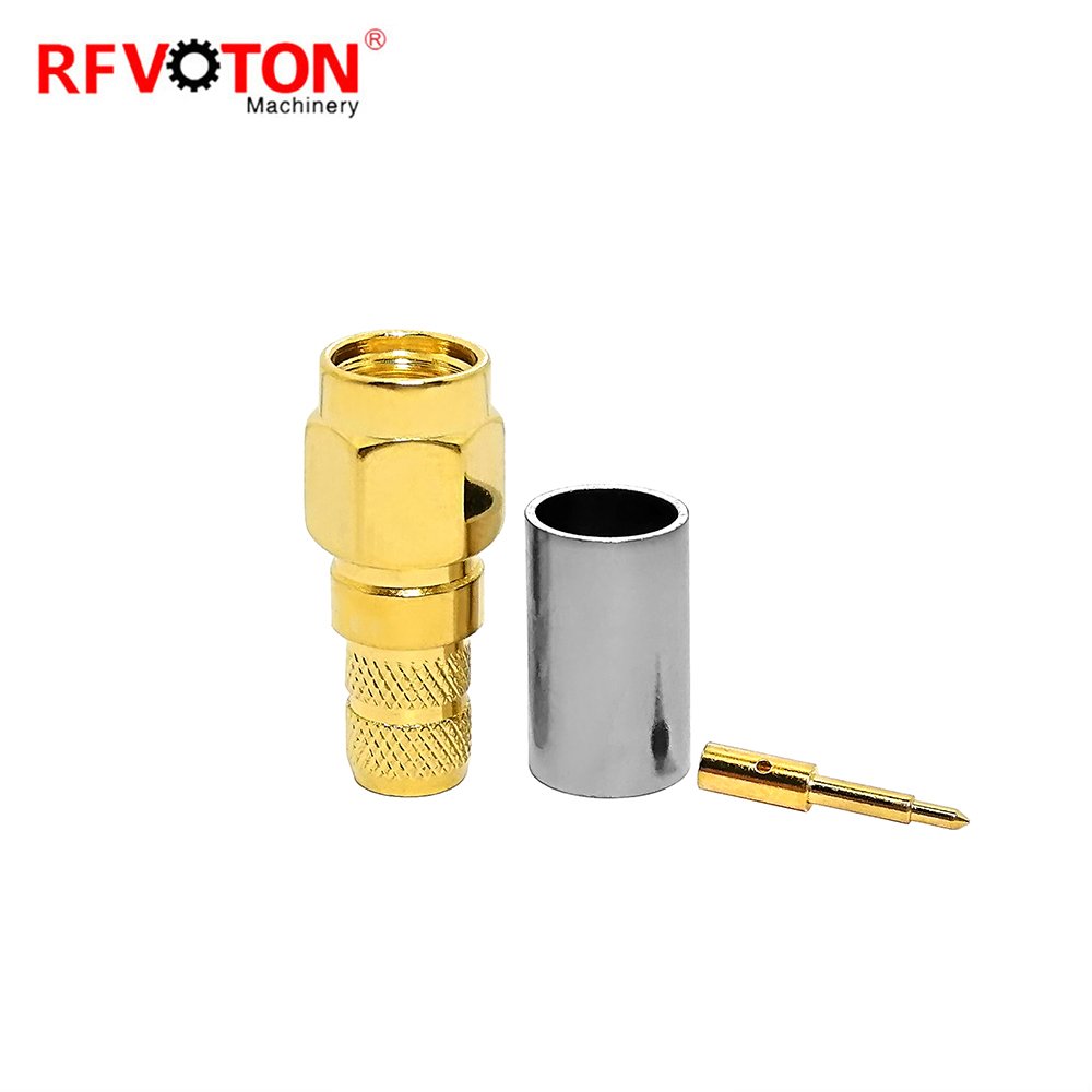 Factory supply sma male gold plated crimp rf coaxial connector lmr240 rf cable coax coaxial connector Converter