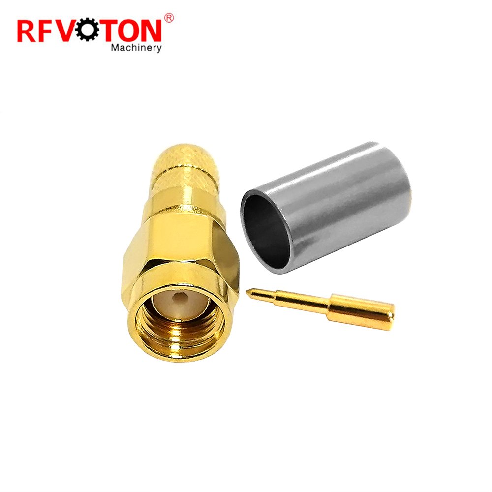 Factory supply sma male gold plated crimp rf coaxial connector lmr240 rf cable coax coaxial connector Converter