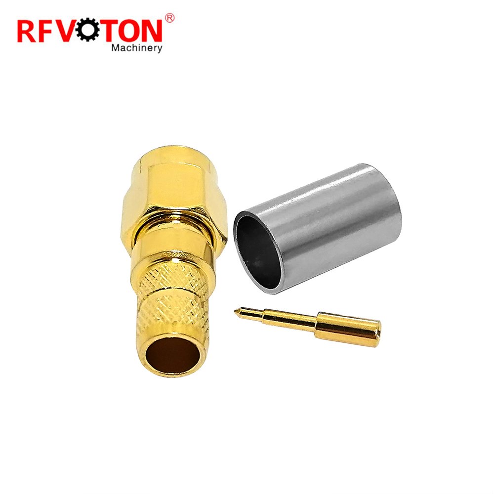 Factory supply sma male gold plated crimp rf coaxial connector lmr240 rf cable coax coaxial connector Converter