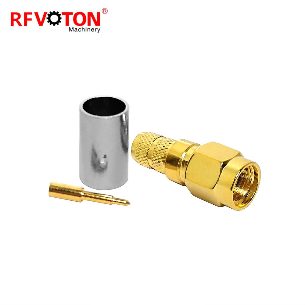 Factory supply sma male gold plated crimp rf coaxial connector lmr240 rf cable coax coaxial connector Converter