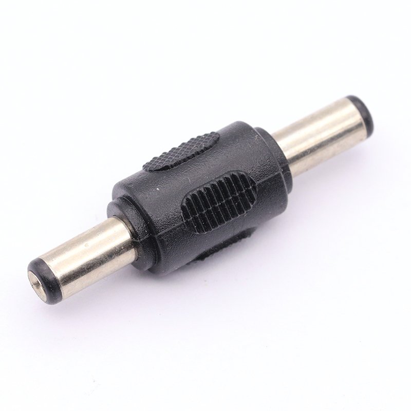 DC Conversion Head Jack double male to male 5.5*2.1MM Black Adapter Connector Plug 5.5X2.1mm