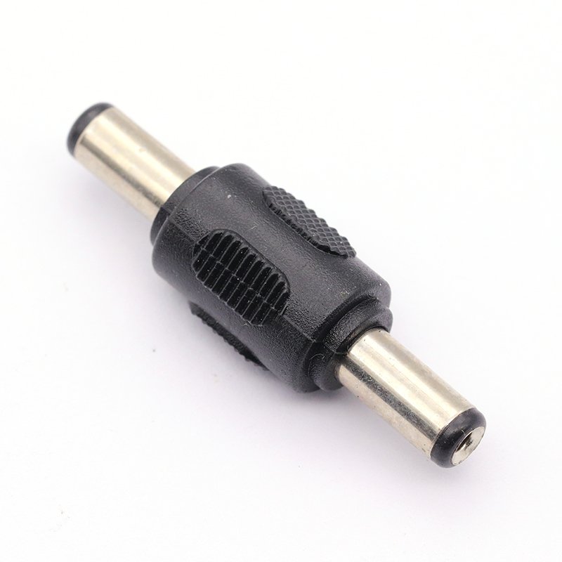 DC Conversion Head Jack double male to male 5.5*2.1MM Black Adapter Connector Plug 5.5X2.1mm