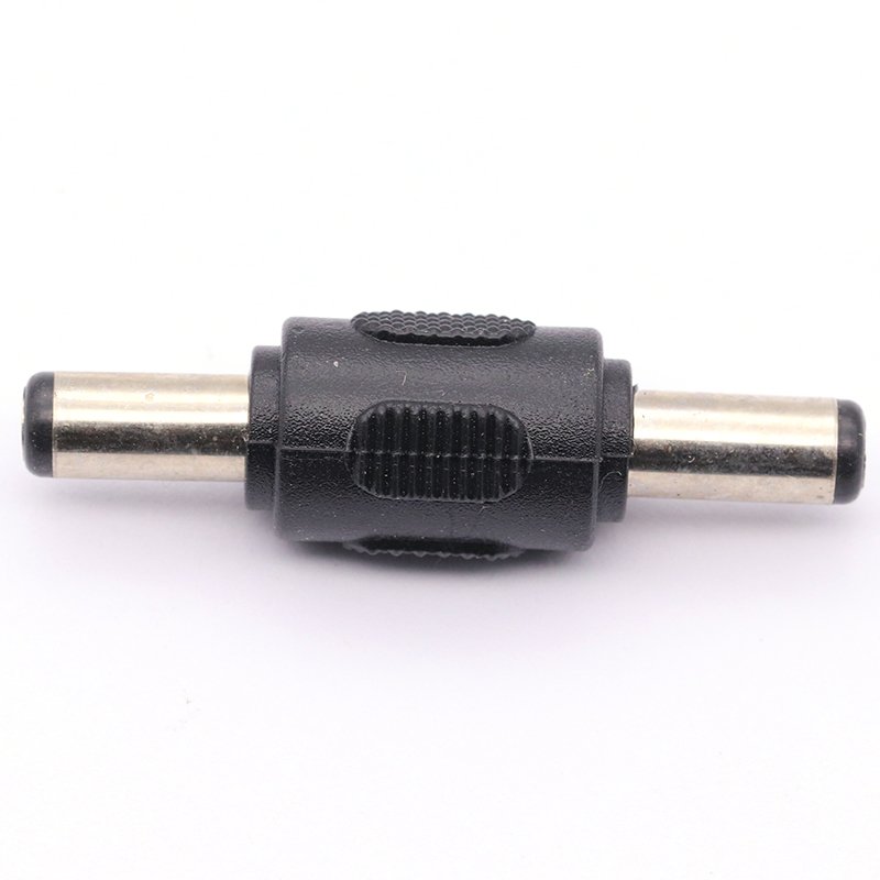 DC Conversion Head Jack double male to male 5.5*2.1MM Black Adapter Connector Plug 5.5X2.1mm