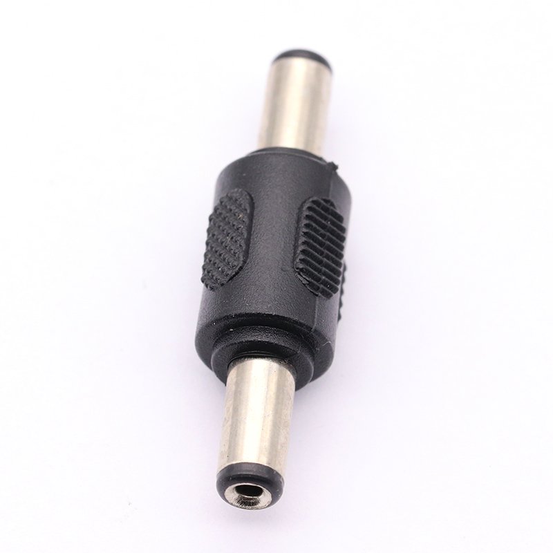 DC Conversion Head Jack double male to male 5.5*2.1MM Black Adapter Connector Plug 5.5X2.1mm