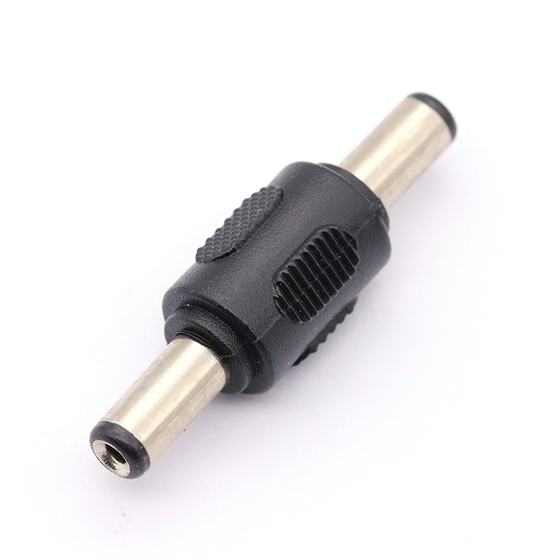 DC Conversion Head Jack double male to male 5.5*2.1MM Black Adapter Connector Plug 5.5X2.1mm