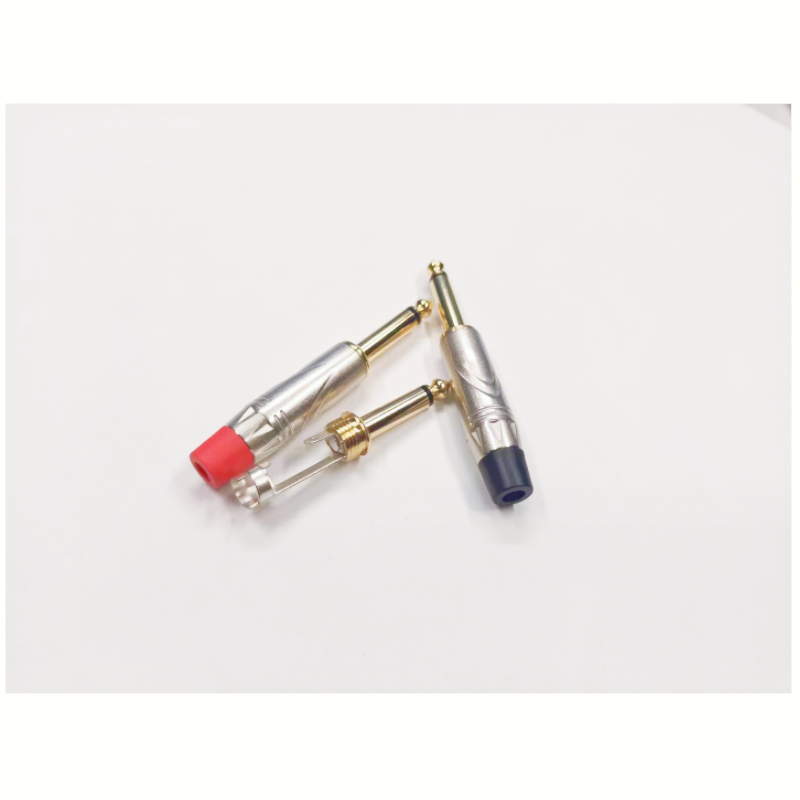 Professional 1/4'' TS Male Plug Gold Plated Pure Copper Plug Audio Cable Guitar Replacement Mono 3 pole Jack 6.35 Connector