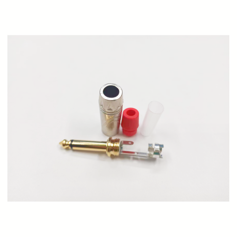 Professional 1/4'' TS Male Plug Gold Plated Pure Copper Plug Audio Cable Guitar Replacement Mono 3 pole Jack 6.35 Connector