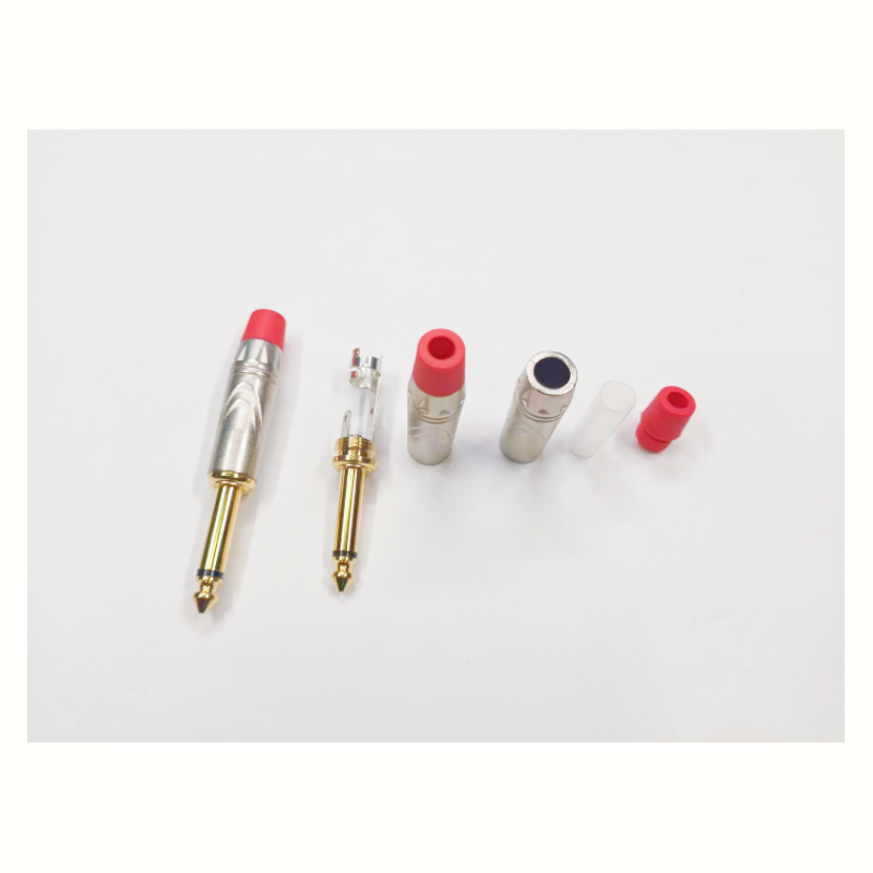 Professional 1/4'' TS Male Plug Gold Plated Pure Copper Plug Audio Cable Guitar Replacement Mono 3 pole Jack 6.35 Connector