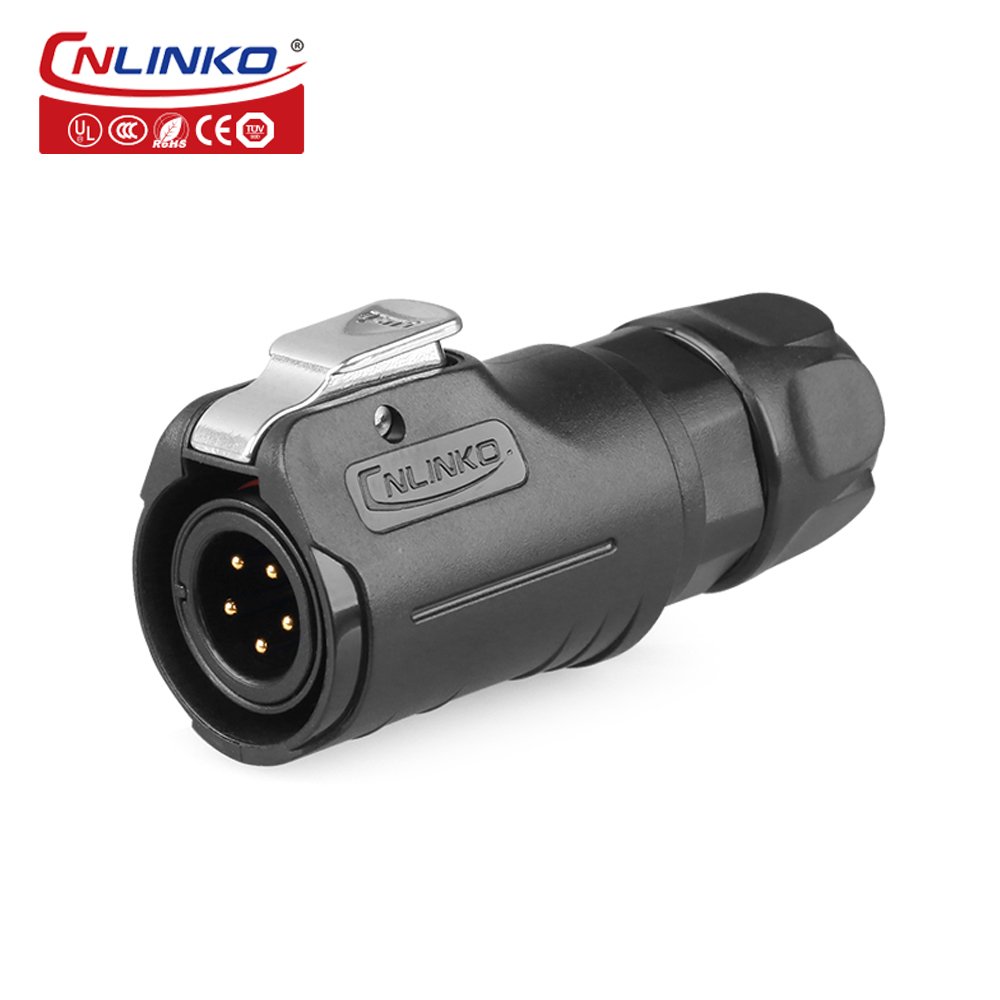CNLINKO Bulkhead IP68 Electrical M12 Panel Mount 5 Pin Industrial Socket And Plug Male to Female Waterproof Connector