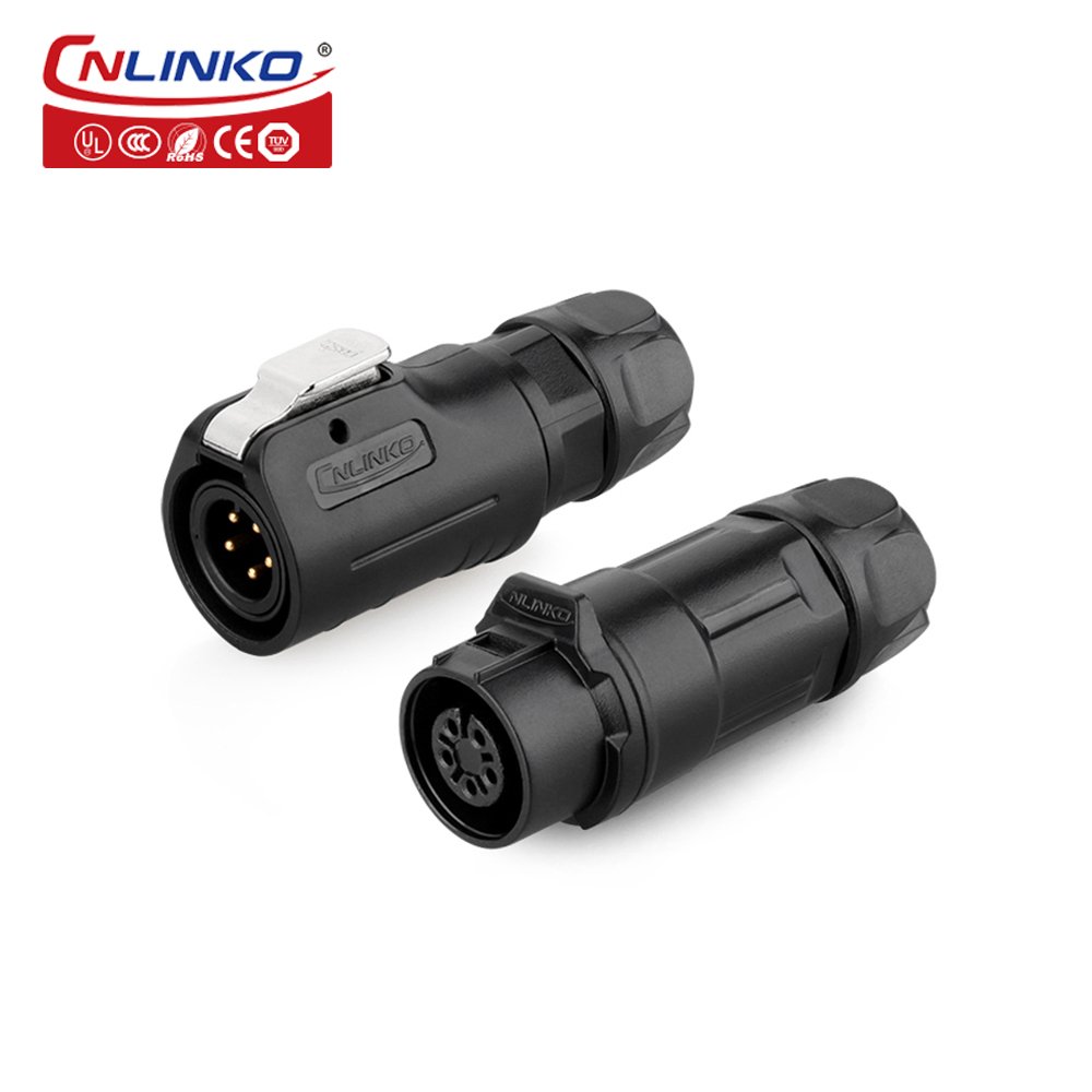 CNLINKO Bulkhead IP68 Electrical M12 Panel Mount 5 Pin Industrial Socket And Plug Male to Female Waterproof Connector