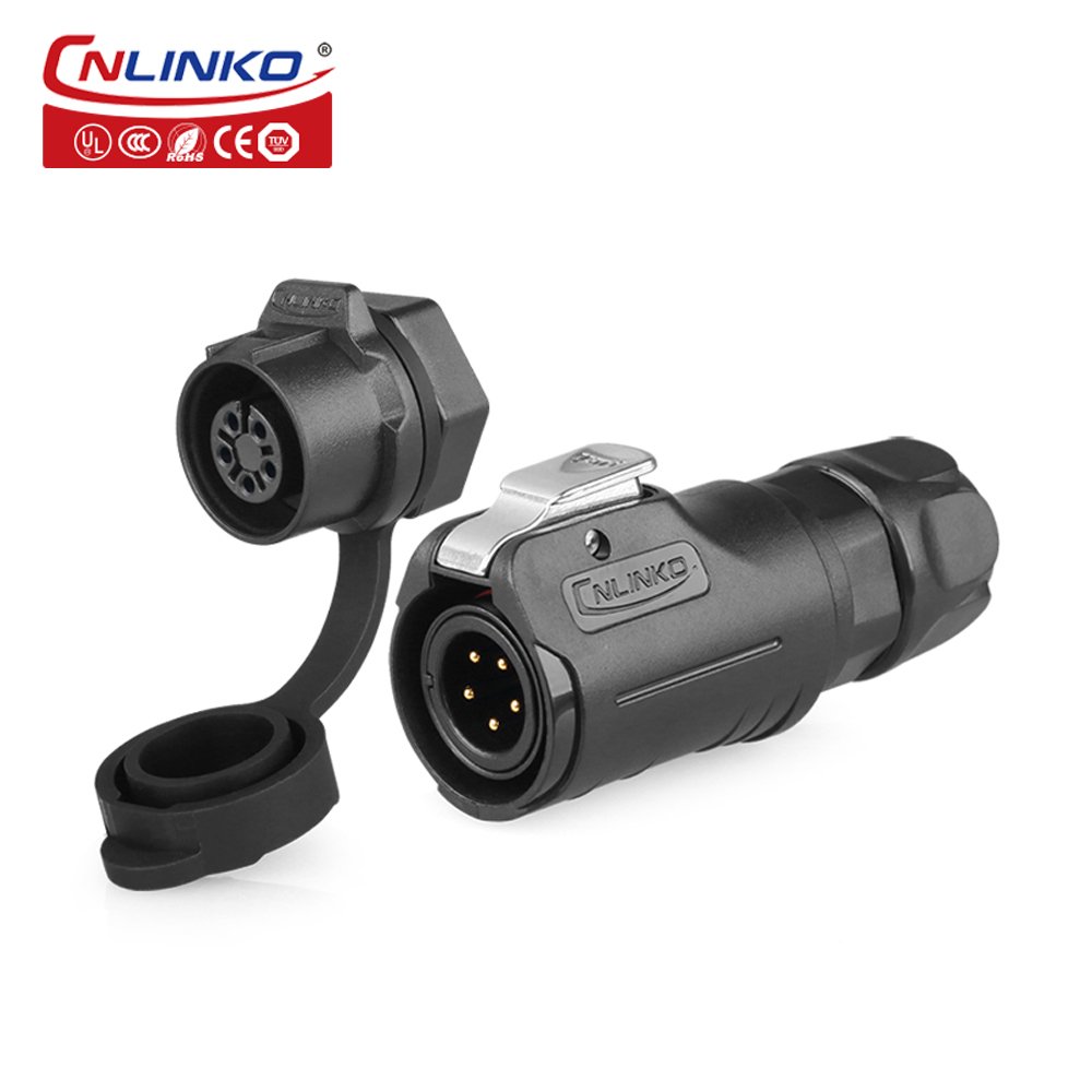 CNLINKO Bulkhead IP68 Electrical M12 Panel Mount 5 Pin Industrial Socket And Plug Male to Female Waterproof Connector