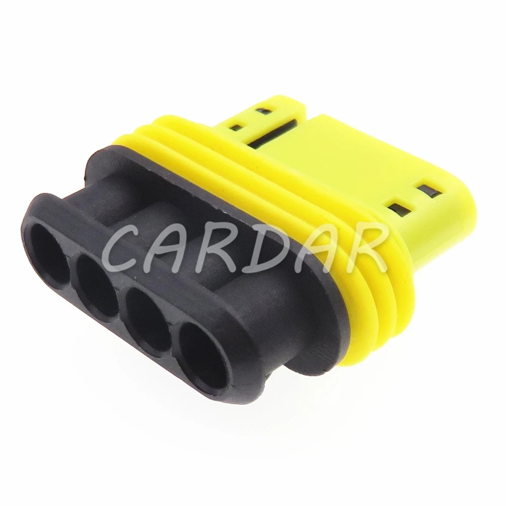 1 Set 4 Pin 1.5 Series Yellow Auto Plastic Housing Wiring Socket Waterproof Connector Auto Accessories
