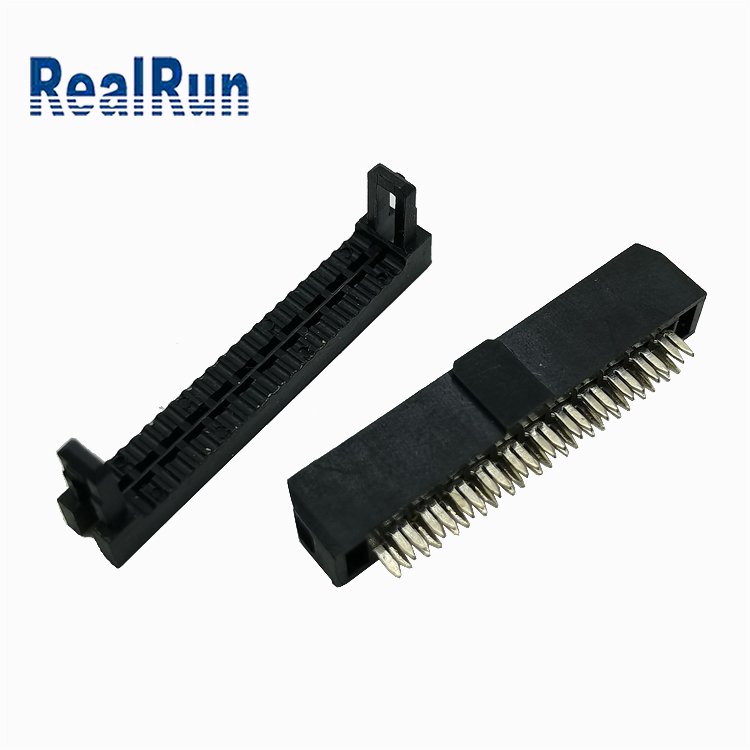 Crimping flat ribbon cable header black dual row 16p 22 pin female pcb 2.0 254mm idc connector
