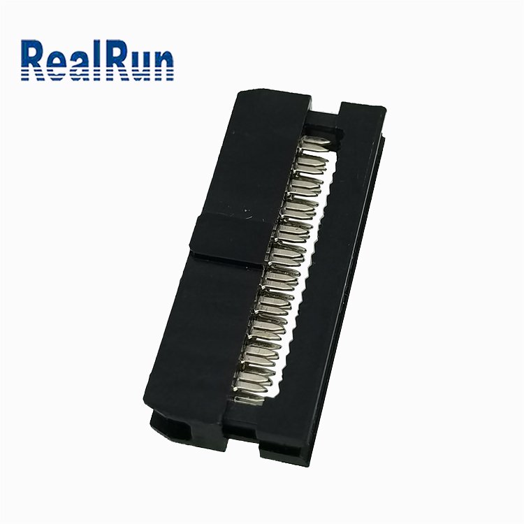 Crimping flat ribbon cable header black dual row 16p 22 pin female pcb 2.0 254mm idc connector