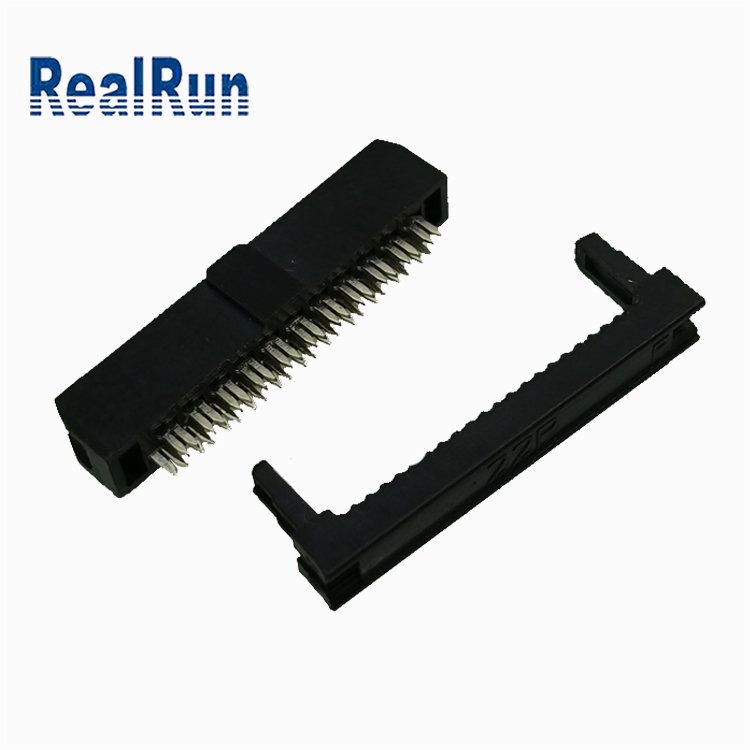 Crimping flat ribbon cable header black dual row 16p 22 pin female pcb 2.0 254mm idc connector
