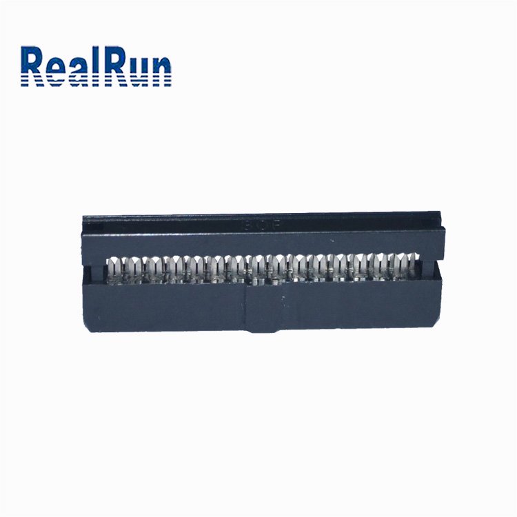Crimping flat ribbon cable header black dual row 16p 22 pin female pcb 2.0 254mm idc connector