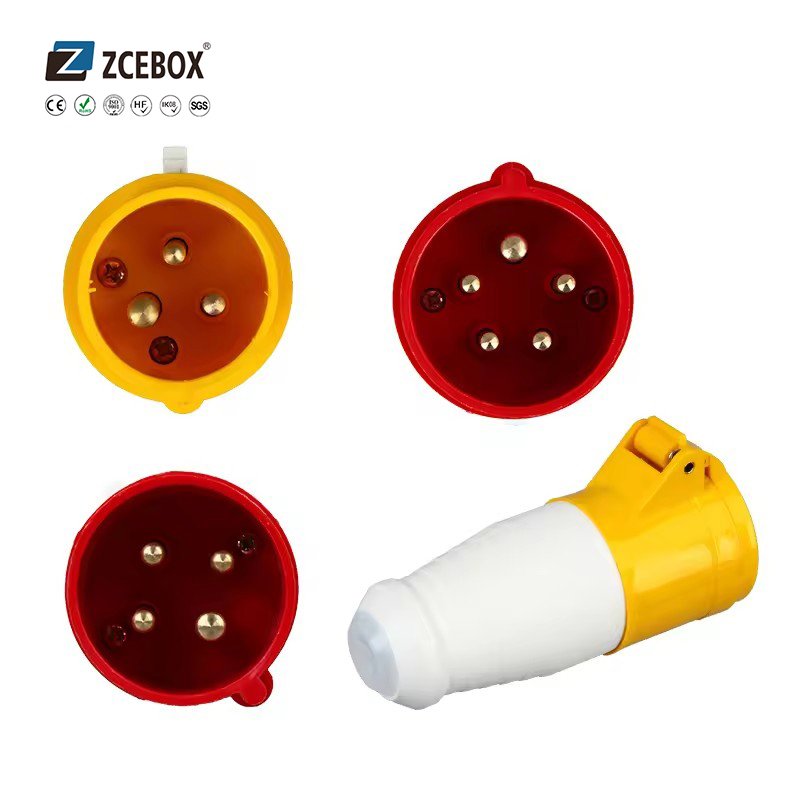 ZCEBOX 16A industrial plug and socket 3P+E 4 pole connector plug IP44 380-415V industrial plug