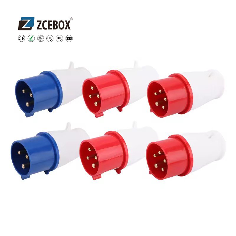 ZCEBOX 16A industrial plug and socket 3P+E 4 pole connector plug IP44 380-415V industrial plug