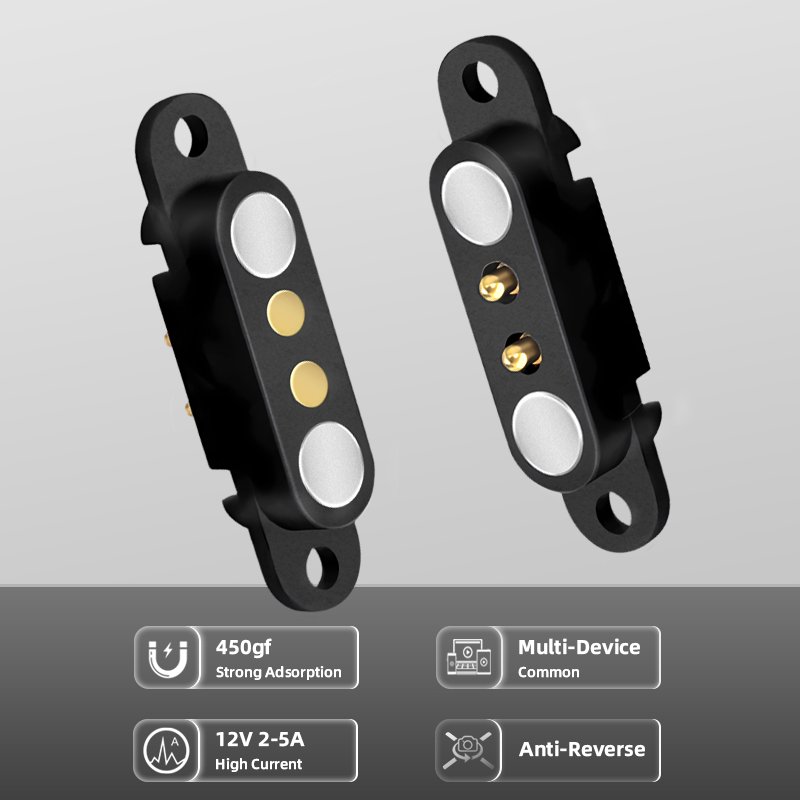 Gold Plated 2 Pin 12V 1A 5V2A Male And Female Power Charging Battery Strong Magnetic Connector 2Pin