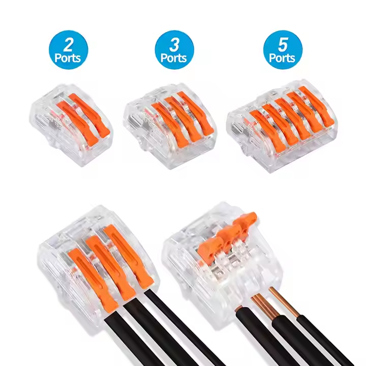Compact Quick Splice Spring Cable Lever New 32A/450V Electrical Terminal Blocks Fast Push-in Wire Connector