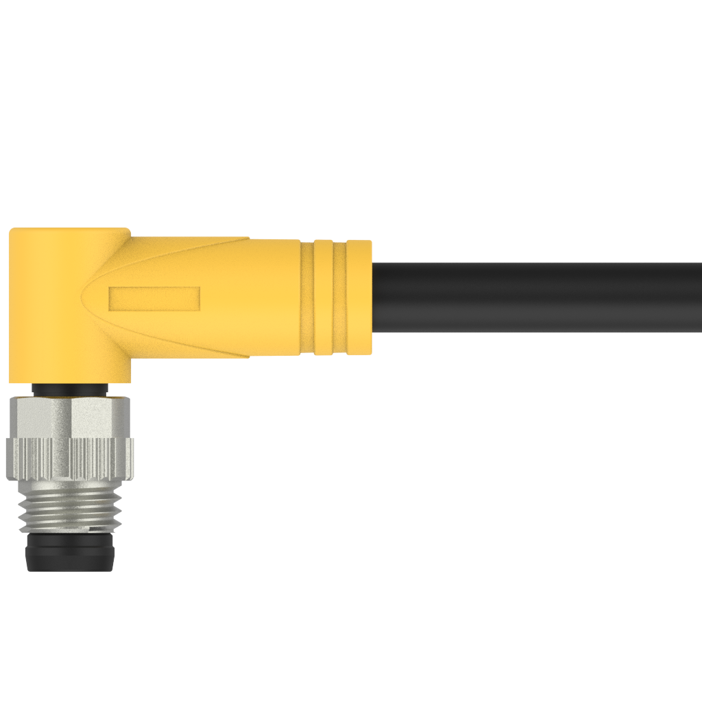MARVTECH OEM angle 8 pin M8 overmould waterproof cable connector for signal, sensor/actuator boxes