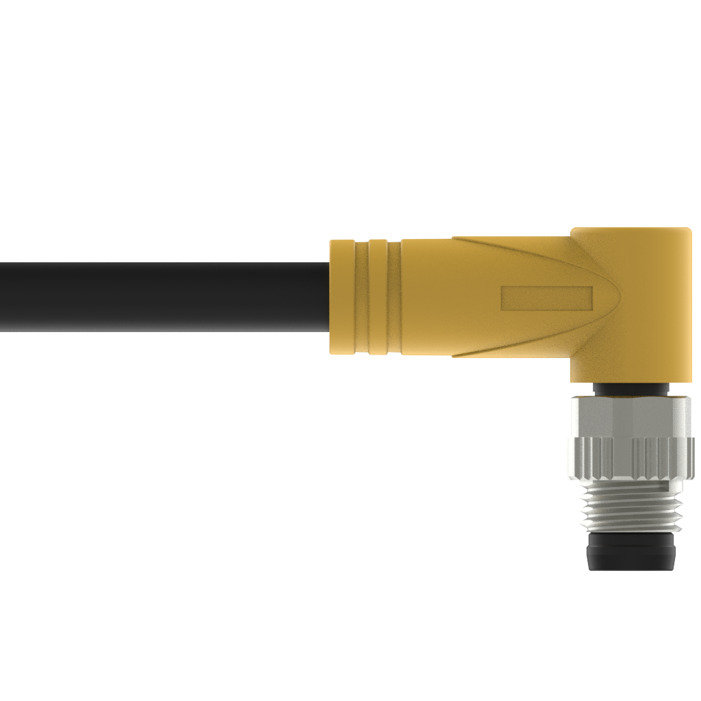 MARVTECH OEM angle 8 pin M8 overmould waterproof cable connector for signal, sensor/actuator boxes