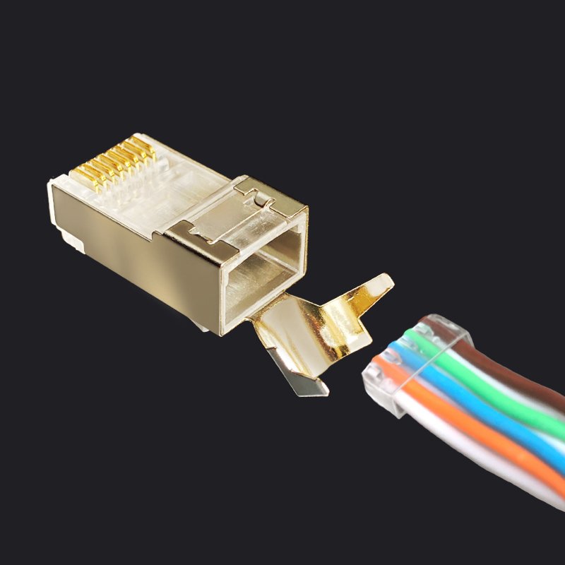 Factory whole sales price Ftp Stp 50U Shielded Cat 7 rj45 waterproof connector