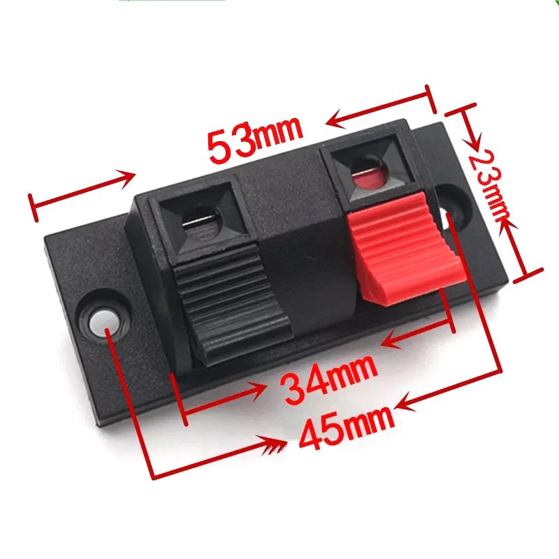 2 Positions Connector Terminal Push in Jack Spring Load Audio Speaker Terminals Kit Diy