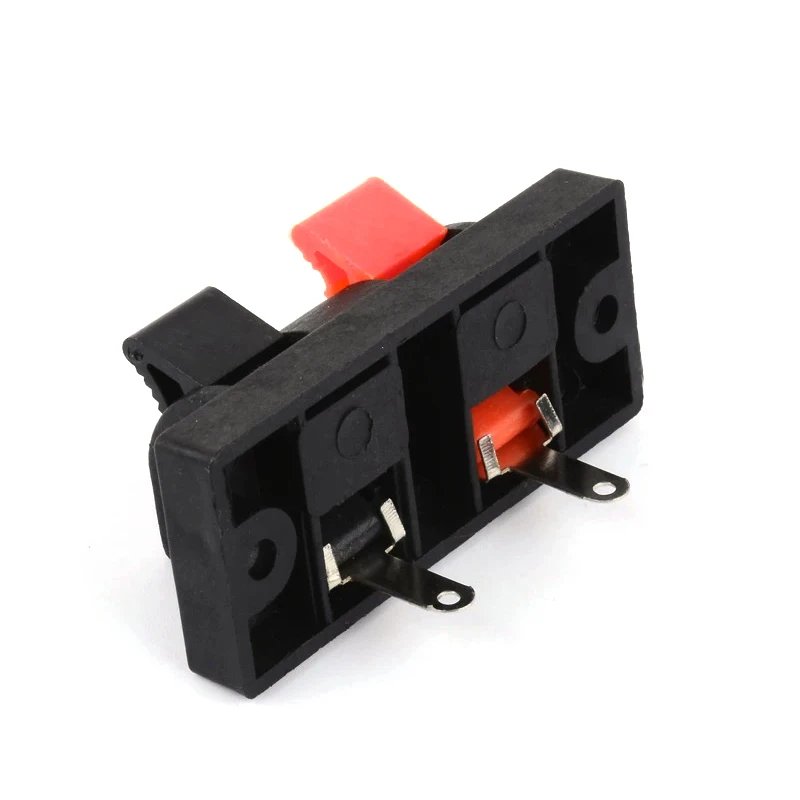 2 Positions Connector Terminal Push in Jack Spring Load Audio Speaker Terminals Kit Diy