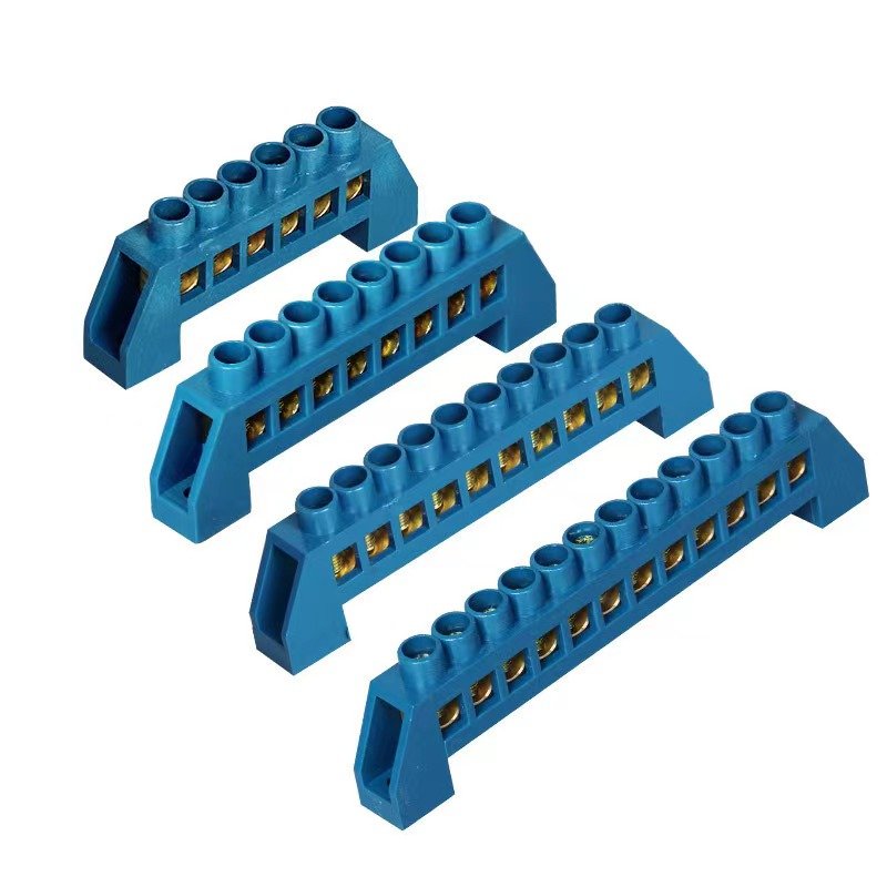 Rail terminal blocks 4hole 6hole 8hole Bridge Type Copper terminal blocks screw fixed earth wire terminal block connectors