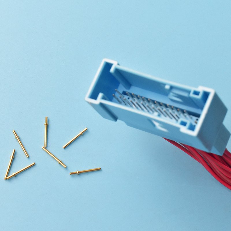 QWT Electric conductive male and female connector Right angle pcb needle terminal pins