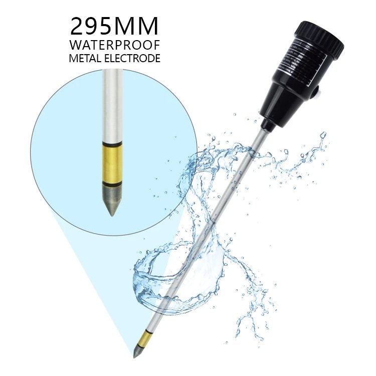 ZD-06 Soil pH & Moisture Tester Meter with 295mm Long Electrode Probe Waterproof Soil Tester Kit Tools