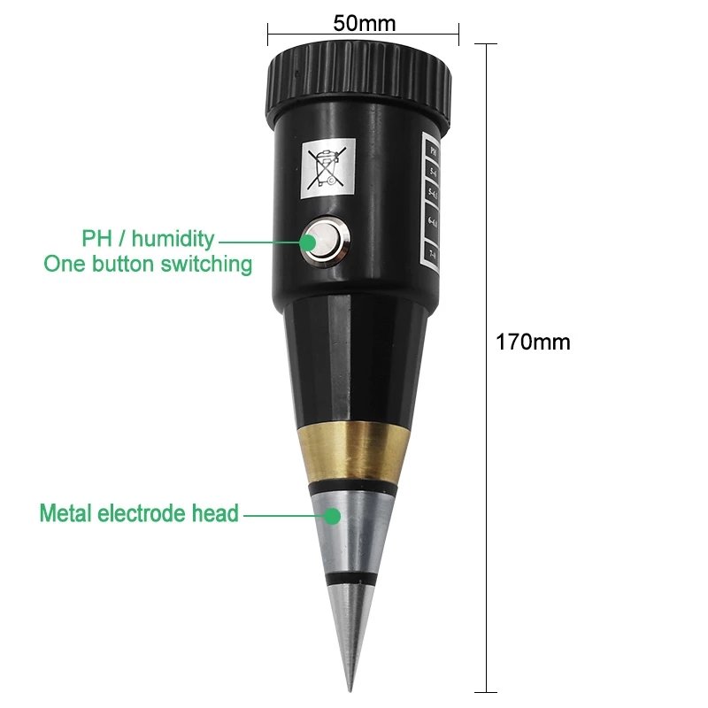 Soil Moisture Meter PH Tester Handheld 2 In 1 Acidity Humidity Plant Soil Analysis Tool for Flower Agriculture Garden Crop 3-8ph