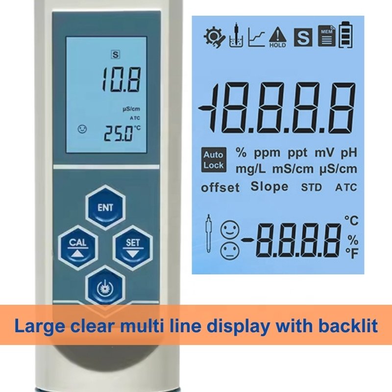 Cheap Price Cond Tester With EC/TDS/Salt/Temp Display EC Sensor Replaceable Pocket Electrical Conductivity Meter For Hydroponics
