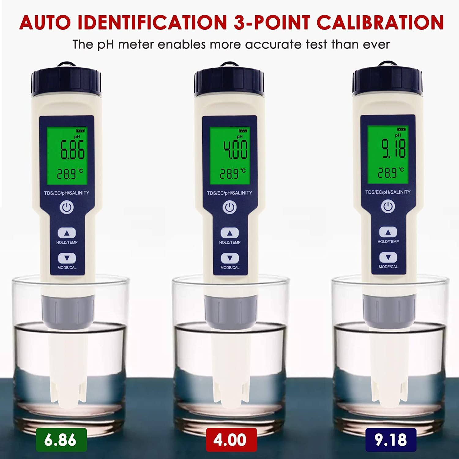 Manufacturer Top Selling 5 in 1Portable Water Quality Tester 5 parameter Digital TDS/EC/PH/Salinity/Temperature Meter