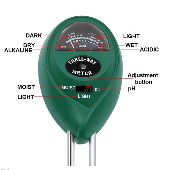 3 in 1 soil meter Moisture Light pH Test Acidity humidity sunlight garden plants Flowers moist tester